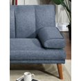 thumbnail image 6 of Navy Polyfiber Convertible Sofa with Solid Wood Legs - Plush, Adjustable Living Room Couch for Ultimate Comfort &amp; Modern Style - 71" L x 33" W x 31" H, 6 of 12