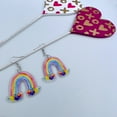 thumbnail image 5 of Gay Pride Earrings - Rainbow LGBT Earrings - Unisex Rainbow Pride Accessories (The Rainbow Cloud), 5 of 8