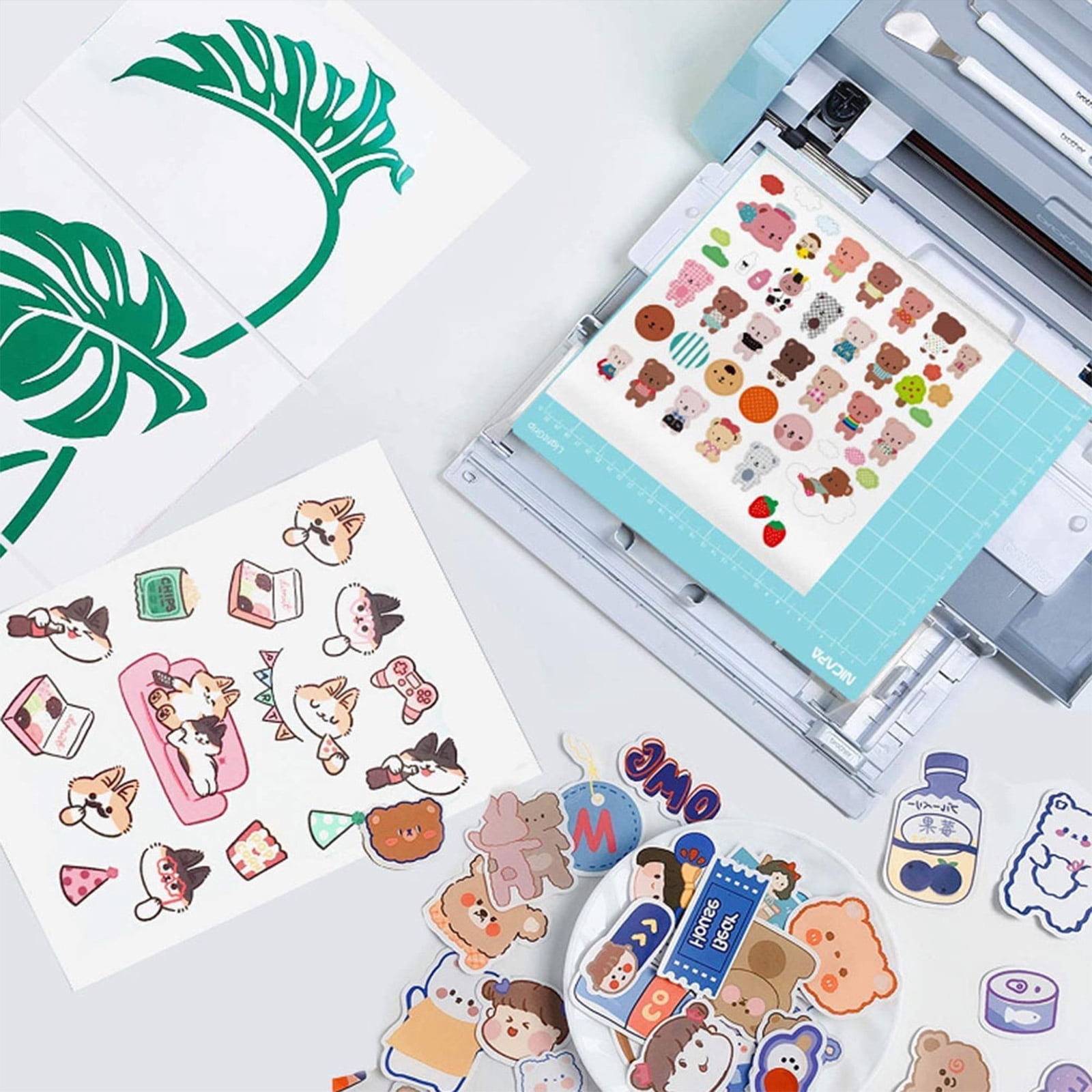 RUISINERY 100 Sheets A 4 Printable Sticker Paper Waterproof Decal Clear Copy Paper Suitable for Inkjet Printers