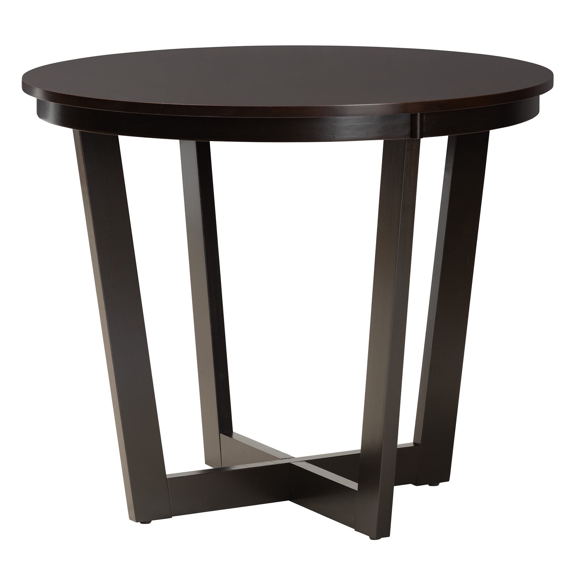 Baxton Studio Estelle Modern Grey Fabric and Dark Brown Finished Wood 5-Piece Dining Set
