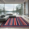 thumbnail image 2 of ODIKA Patriotic Striped Stars Festive Generic Door Independence Front Border Refined Foldable Easy Care for King Size Bedroom, Master Suite, Under Bed, 2 of 7