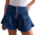 thumbnail image 4 of Women's Cotton Shorts Jeans Shorts Denim Washed Women Pants Ripped Hole Slim Short Women'S Jeans,Blue Women's Shorts L, 4 of 8