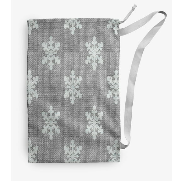 Simply Daisy Snow Flakes 18 x 29 in Grey Laundry Bag