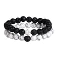 thumbnail image 2 of Xihbxyly Pulsera de Piedra Negra Esmerilada, Elegante Accesorio para Parejas, Joyería Curativa de Los 7 Chakras, Atrae La Energía de La Riqueza, Complemento Versátil, Regalo Perfecto para Tu Pareja,, 2 of 2