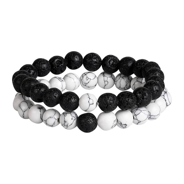 Xihbxyly Pulsera de Piedra Negra Esmerilada, Elegante Accesorio para Parejas, Joyería Curativa de Los 7 Chakras, Atrae La Energía de La Riqueza, Complemento Versátil, Regalo Perfecto para Tu Pareja,
