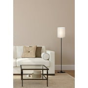 Mainstays Classic 56.5 Black Finish Shaded Floor Lamp with White Fabric Shade, Adult Use.