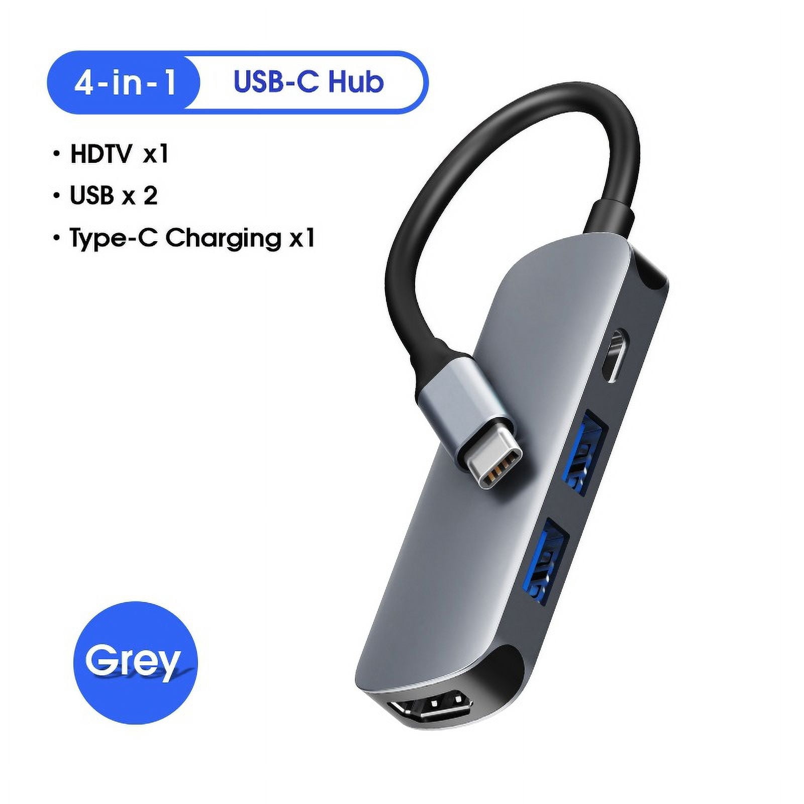 4 in 1 Led USB C Hub Dock Type C to Compatible USB 3.0 Splitter