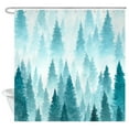 thumbnail image 2 of Forest Landscape Shower Curtain, Coniferous Forest Pine Trees Silhouette, Polyester Fabric Bath Curtains with Hooks 69W X 70L Inches, 2 of 2