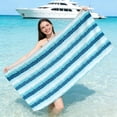 thumbnail image 6 of Yhmxh Large Stripe Beach Towels, 30" x 60" Microfiber Cotton Velour Beach Towels, Stripe Pool Towels, Quick Dry Large Swim Towels for Adults and Kids, High Absorbent Bath Towels for Bathroom, 6 of 6