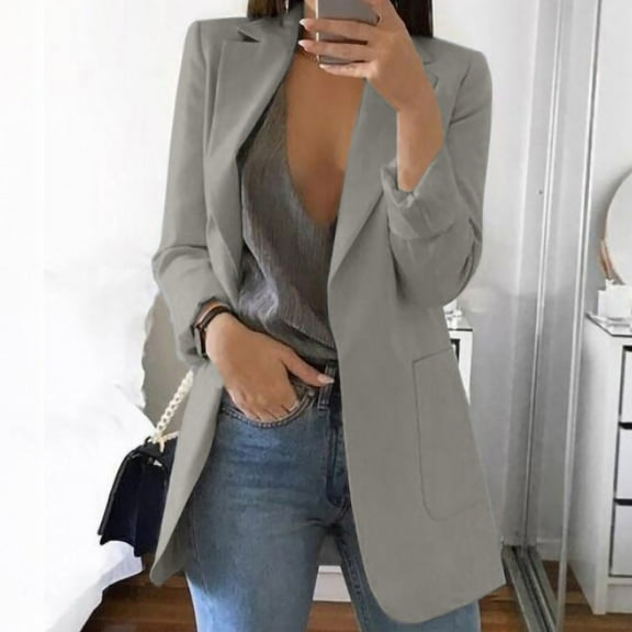 BVOFAR Women's Business Casual Blazers Dressy Notch Lapel Open Front Suit Coats Work Long Sleeve Jackets Office Formal Blazers