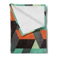thumbnail image 2 of Modern Soft Flannel Fleece Throw Blanket, Geometrical Print with Squares Triangles Shapes and Shadows Zig Zag Stripes Image, Cozy Plush for Indoor and Outdoor Use, 50" x 60", Multicolor, by Ambesonne, 2 of 5