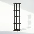 thumbnail image 2 of Furinno Turn-N-Tube 5 Tier Multipurpose Corner Display Rack Shelving Unit, Espresso/Black, 2 of 6