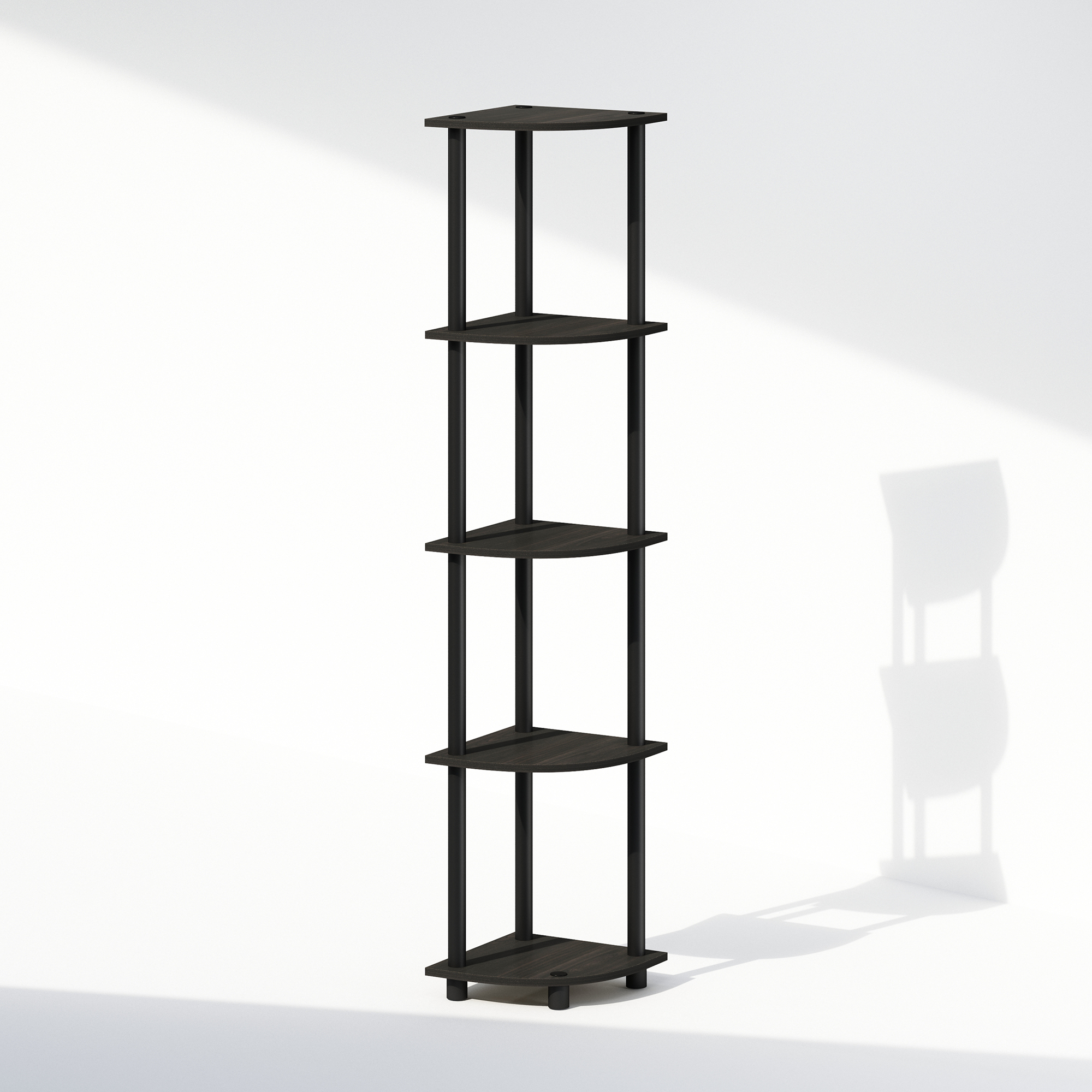 Furinno Turn-N-Tube 5-Tier Corner Display Rack, Black photo 2
