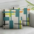 thumbnail image 2 of YANMS Abstract Teal Blue Green Grey Geometric 2-Piece Short Plush Pillowcase White, 2 of 6