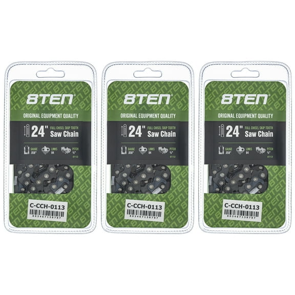 Full Chisel Skip Tooth Chainsaw Chain 24 inch .058 3/8 84DL for Husqvarna 3 Pack 810-CCC2335H