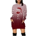 thumbnail image 1 of Qertyioot Noël Robe d'Impression for Femmes, Robe Décontractée Vintage Mode Hiver à Manches Longues, 1 of 5