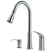 Builders Shoppe 1171SS Single Handle Pull-Down Kitchen Faucet with Soap/Lotion Dispenser Stainless Steel Finish