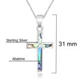 thumbnail image 3 of Cross of Faith Inlaid Abalone Shell .925 Sterling Silver Necklace, 3 of 4