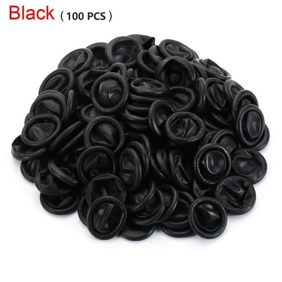 100pcs Non-slip Finger Cots Finger Cover Rubber Gloves Fingertips Gloves Black