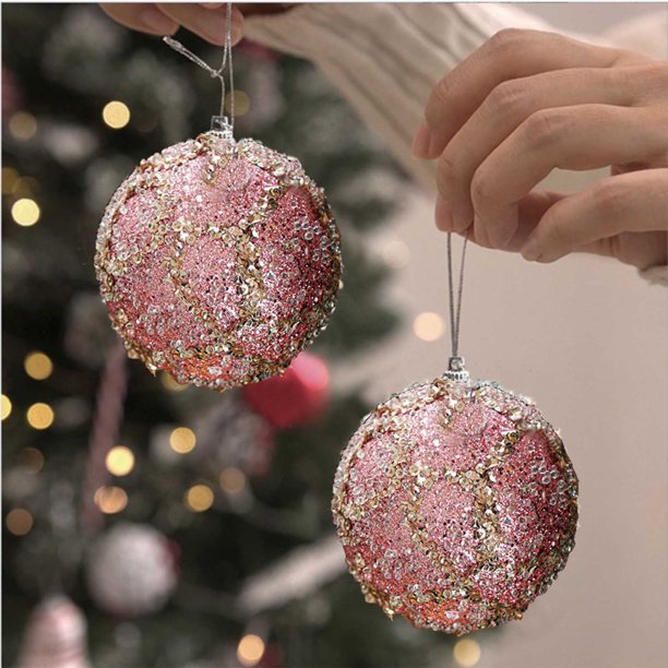 Adornos navideños Vmvidoty Bola navideña de 8 cm, bola de espuma para árbol de Navidad, colgante, adornos navideños, bola colgante de perla, bola de colores, ofertas de hoy, liquidación