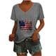 thumbnail image 1 of Fiudx Camisetas para Mujer Camiseta de Cuello Redondo con Estampado Del Día de La Independencia Degradado de Manga Corta para Mujer, 1 of 3