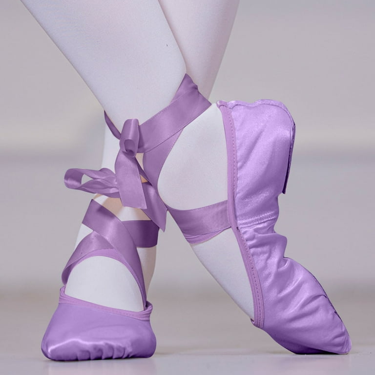 YYUIJK Girl's Canvas Ballet Dance Toe Shoes Professional Satin