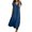 Blue, variant on Women's Sleeveless Maxi Dress, V-Neck Ruffle Trim Loose Fit Dress, Casual Summer Beach Sundress Flowy with Pockets