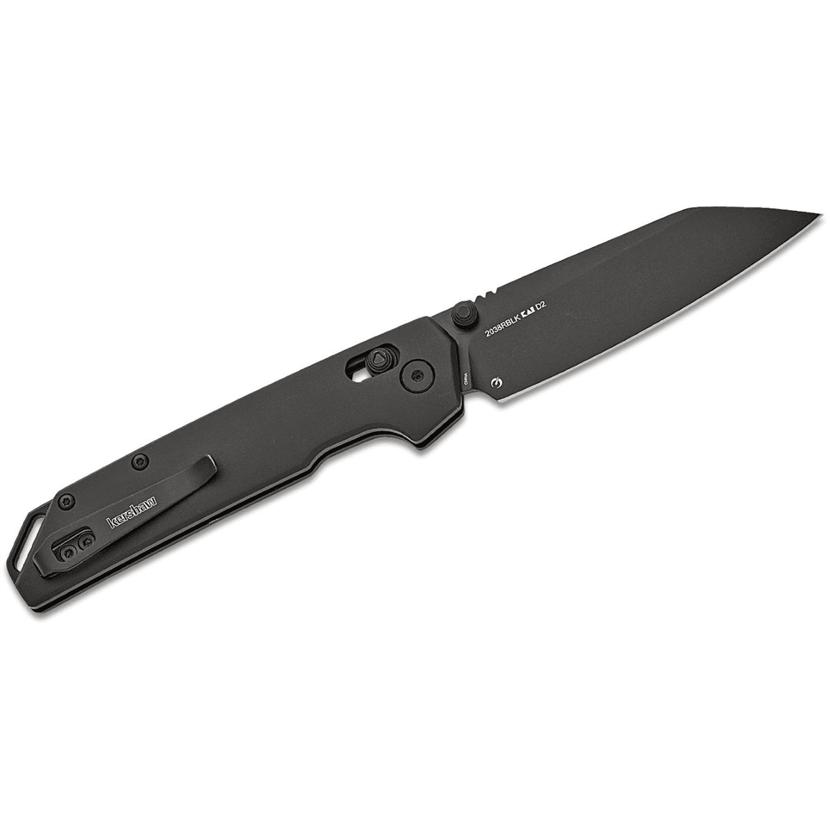 Kershaw Iridium Reverse Tanto Manual DuraLock Reverse Tanto Blade EDC Folding Pocket Knife with Black Blade - Black