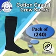 thumbnail image 2 of Yacht & Smith 240 Pairs Wholesale Kids Crew Socks, Childrens Cotton Casual Crew Socks Size 6-20, 2 of 7