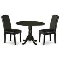 East West Furniture Dining Room Set Black, DLEN3-BLK-69