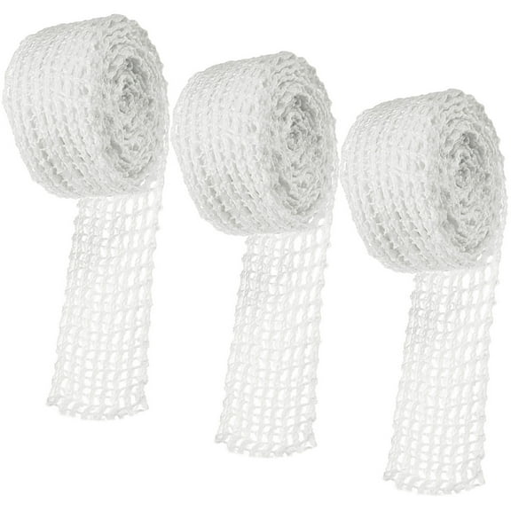 Unbranded Durable White Woolen Yarn Beef Netting Roll for Home Use Perfect for Meat and Storage 3 Rolls