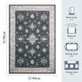 thumbnail image 3 of 2x3 Area Rug Washable Entryway Small Rug, Vintage Boho Oriental Front Door Mat, Non-Slip Rubber Backing Stain Resistant Floor Mat for Entrance, Bathroom, Kitchen, Hallway., 3 of 8