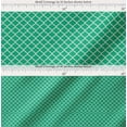 thumbnail image 2 of Soimoi Green Cotton Voile Fabric Quaterfoil Damask Printed Fabric 1 Yard 42 Inch Wide, 2 of 7