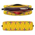 thumbnail image 2 of Fotbe Mardi Gras Crayfish and Fleur de lis Estuche para Lápices de Cuero con Estampado, Estuche con Cremallera Resistente, Organizador Compacto y Elegante para Papelería, 2 of 7