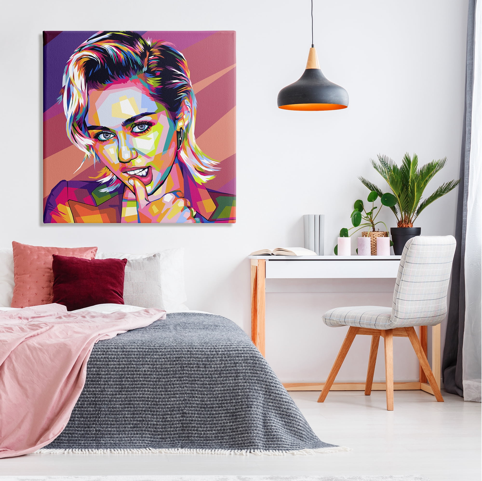 Stupell Industries Abstract Pop Miley Abstract Painting Gallery Wrapped Canvas Art Print Wall Art, 36 x 36