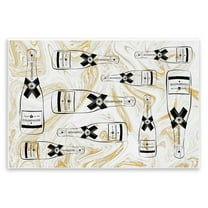 Stupell Industries Gold Streaked Champagne Food & Beverage Painting Unframed Art Print Wall Art, 15 x 10