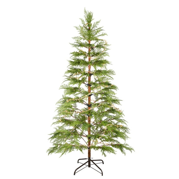 6 ft Pre-lit Full Artificial Christmas Tree - 612 Branch Tips with LED Lights and Sturdy Metal Stand, Indoor Xmas Holiday Decoration