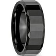 thumbnail image 4 of Ceramic Black Faceted 8mm Polished Beveled Edge Band (Size 7.5) Made In China cer14-7.5, 4 of 5