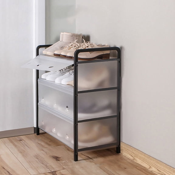 4 Tier Shoe Rack 12-20 Pairs Space Saving Cabinet Storage Organizer Cubby Shelf for Entryway Closet Apartment Dorm Garage