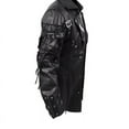 thumbnail image 3 of New Steampunk Men's Gothic Trench Coat Leather Jacket Punk Style Biker Jacke Autumn Winter Motocycle Jacket, 3 of 7
