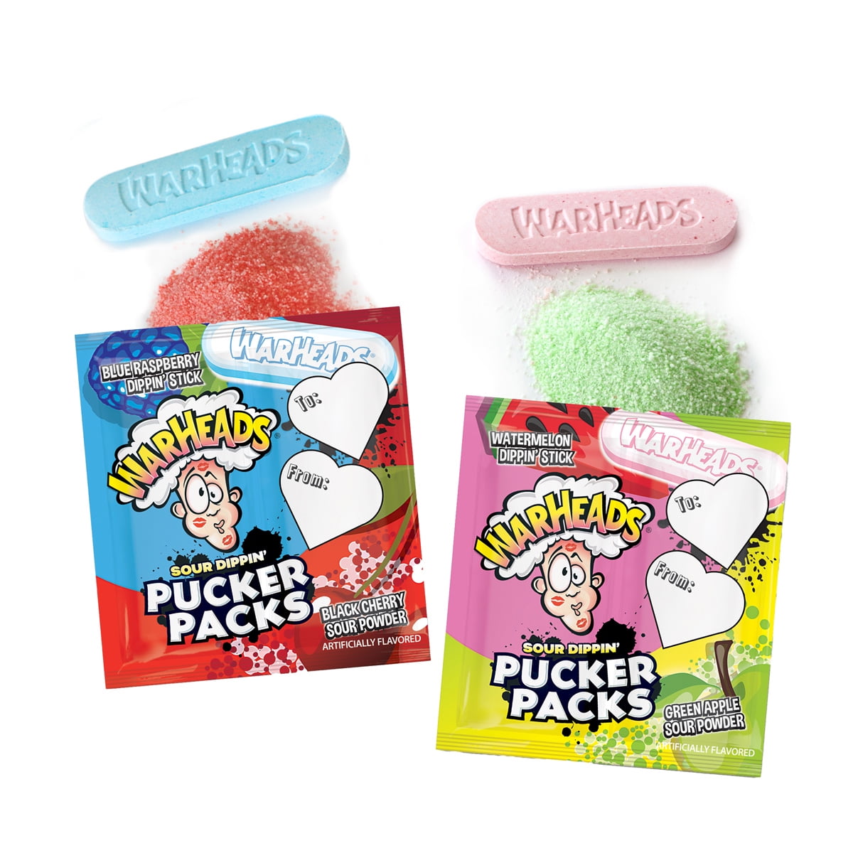 Warheads Sour Dippin' Pucker Packs 6.5oz 22pk Valentines Classroom Exchange Box