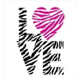 thumbnail image 3 of Ambesonne Love Duvet Cover Sets, Zebra Motifs of Lettering Art, 2-King, White Hot Pink and Black, 3 of 7