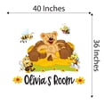 thumbnail image 4 of Children Cute Cartoon Wall Decal Decoration Custom name Cute Honey Bee's Vinyl Wall Decal Lasts Years and Easily Removable - Size: 40 In(W) x 36 In(H), 4 of 5