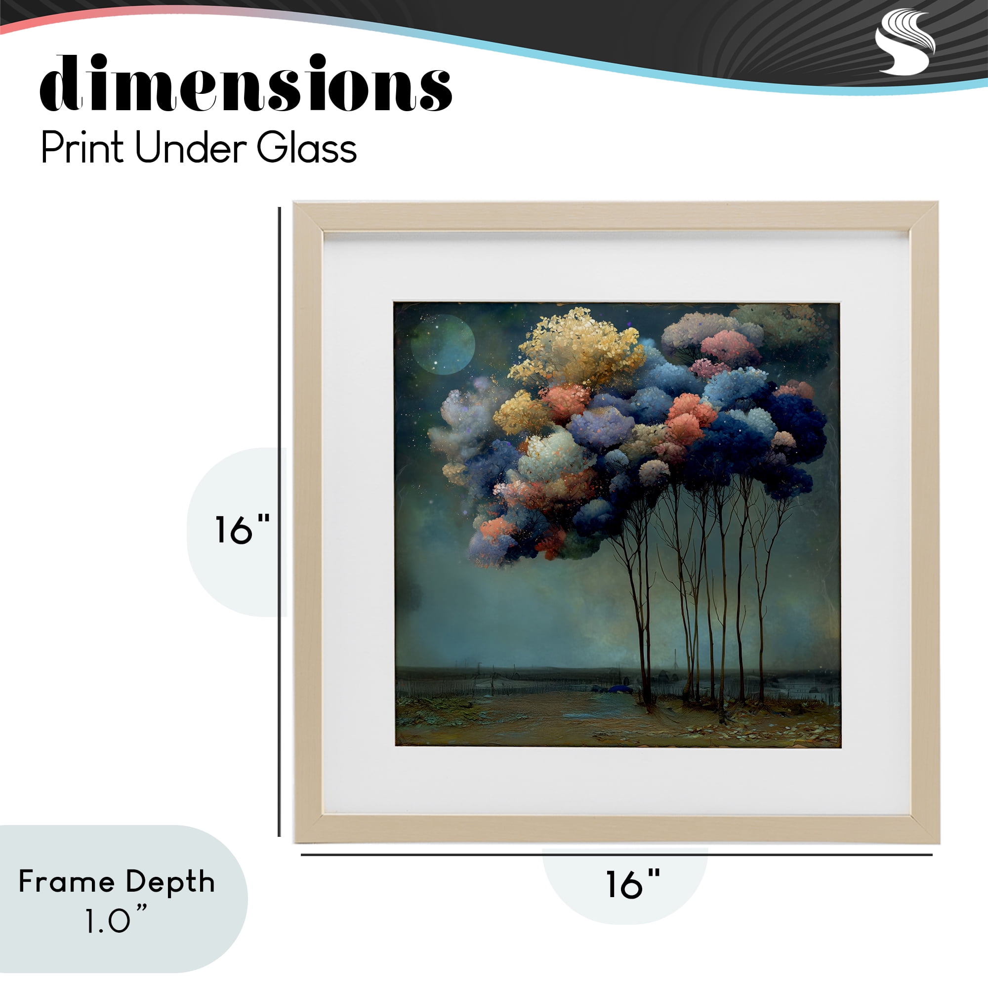 Stupell Industries Dreamy Sky Trees Surrealism Birch Framed Print Under Glass, design by Annabelle Hall