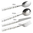 thumbnail image 3 of Yesbay Dinner Spoon Exquisite Delicate Anti-rust Dining High Hardness Stainless Steel Faux Pearl Cutter Cutlery Restaurant Accessories, 3 of 7