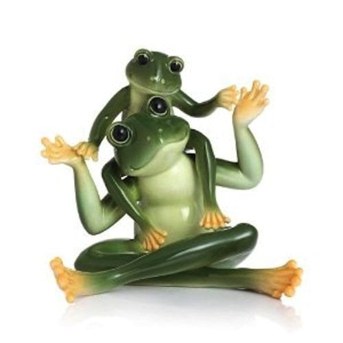 Franz Porcelain Figurine Amphibia Frog Shoulders Father & Son