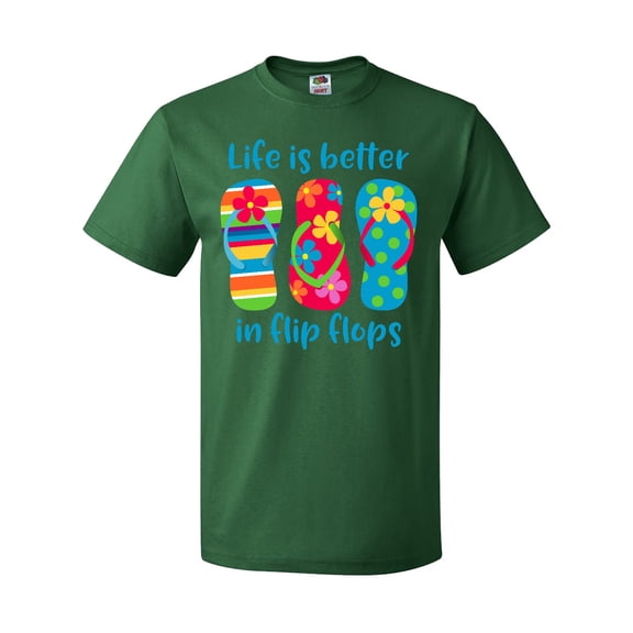 Inktastic Life is Better Flip Flops T-Shirt