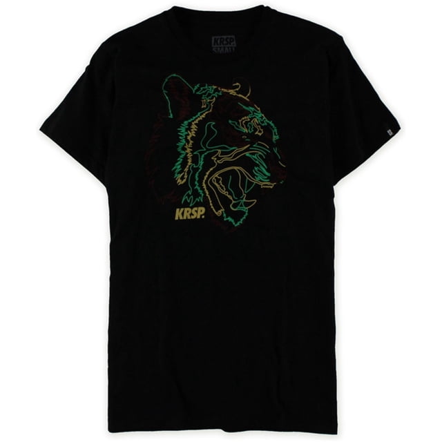 KRSP . T-Shirt Graphique Néon Bad Kitty pour Hommes, Noir, Grand