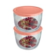thumbnail image 1 of Vacemry Double Layer Rotating Stacked Food Storage Containers, Plastic Sealed Transparent Fresh-Keeping Boxes, Airtight Kitchen Pantry Refrigerator Organization, 2-Piece Set for Leftovers Dry Goods, 1 of 2