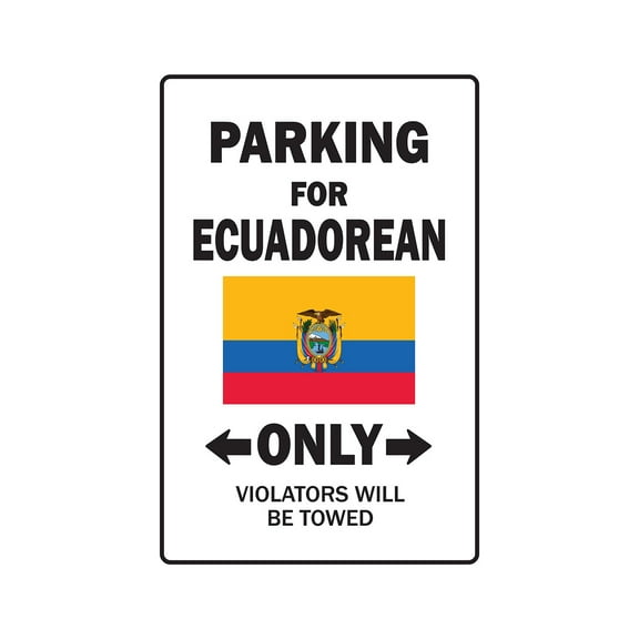 PARKING FOR ECUADOREAN ONLY Decal ecuador flag national pride love | Indoor/Outdoor | 7" Tall